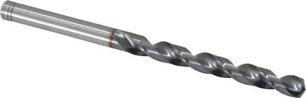 OSG - 5.69976mm 120° Vanadium High Speed Steel Jobber Drill - TiCN Finish, Right Hand Cut, Spiral Flute, Straight Shank, 93mm OAL, Standard Point - USA Tool & Supply