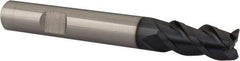 Iscar - 3/8", 3/4" LOC, 3/8" Shank Diam, 3" OAL, 3 Flute, Solid Carbide Square End Mill - Single End, TiAlN Finish, Spiral Flute, 45° Helix, Centercutting, Right Hand Cut, Right Hand Flute - USA Tool & Supply