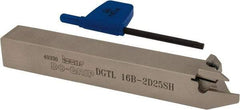 Iscar - External Thread, 1/2" Max Depth of Cut, 1.9mm Min Groove Width, 120mm OAL, Left Hand Indexable Grooving Cutoff Toolholder - 16mm Shank Height x 16mm Shank Width, DG.. Insert Style, DGT Toolholder Style, Series Do-Grip - USA Tool & Supply