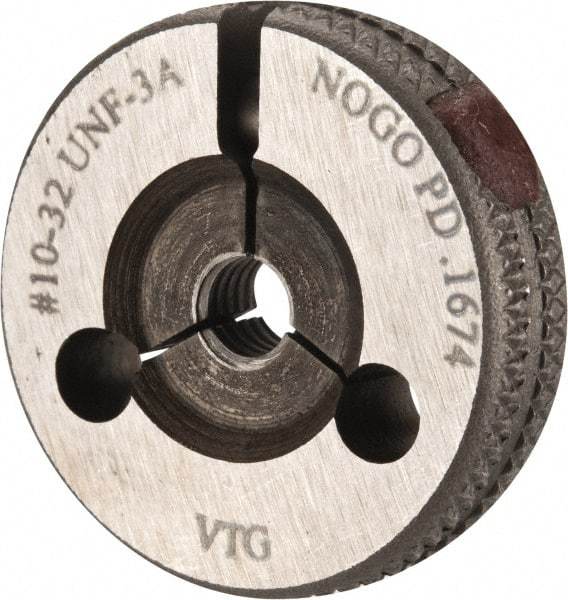 Vermont Gage - 10-32 No Go Single Ring Thread Gage - Class 3A, Tool Steel - USA Tool & Supply