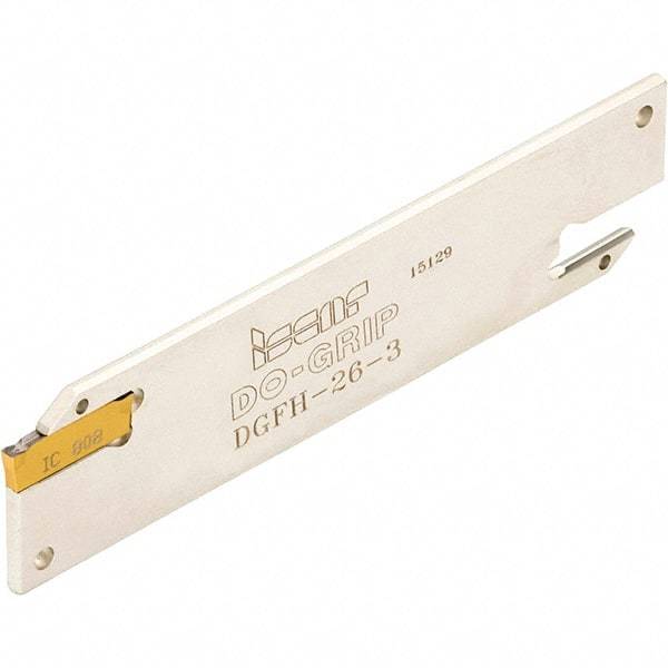 Iscar - 3 to 3.18mm Groove Width, Neutral Cut, DGFH Indexable Grooving Blade - DGN-P, DGN-UT/UA, DGN-Z, DGN/DGNC/DGNM-C, DGN/DGNM-J/JS/JT, DGR-Z/ZS, DGR/L-C DGRC/LC-C, DGR/L-J/JS Insert Style, Series Do-Grip & Heli-Grip - USA Tool & Supply