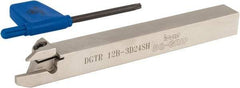 Iscar - External Thread, 0.94mm Max Cut of Depth, 3mm Min Groove Width, 120mm OAL, Right Hand Indexable Grooving Cutoff Toolholder - 12mm Shank Height x 12mm Shank Width, DGN/DGR Insert Style, DGT Toolholder Style, Series Do Grip - USA Tool & Supply