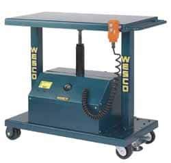 Wesco Industrial Products - 6,000 Lb Capacity Powered Post Lift Table - 37" Lift Height, 36" Platform Length x 24" Platform Width - USA Tool & Supply