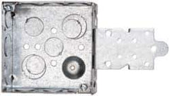 Cooper Crouse-Hinds - 1 Gang, (13) 1/2 & 3/4" Knockouts, Steel Square Outlet Box - 4" Overall Height x 4" Overall Width x 1-1/2" Overall Depth - USA Tool & Supply
