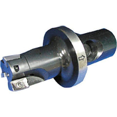 Iscar - 1-1/4" Cut Diam, 0.35" Max Depth of Cut, 3.74" OAL, Indexable Square Shoulder End Mill - CF4 Modular Connection, 90° Lead Angle, Through Coolant, Series ClickFit, Heli2000 - USA Tool & Supply