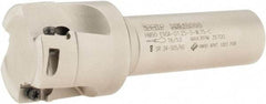 Iscar - 1-1/4" Cut Diam, 0.394" Max Depth of Cut, 3/4" Shank Diam, 3-1/2" OAL, Indexable Square Shoulder End Mill - Weldon Shank, 90° Lead Angle, Through Coolant, Series Heli2000 - USA Tool & Supply