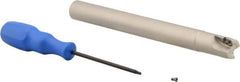 Iscar - 3/4" Cut Diam, 0.394" Max Depth of Cut, 3/4" Shank Diam, 8" OAL, Indexable Square Shoulder End Mill - Cylindrical Shank, 90° Lead Angle, Series Heli2000 - USA Tool & Supply