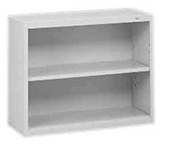 Tennsco - 2 Shelf, 28" High x 34-1/2" Wide Bookcase - 13-1/2" Deep, Steel, Putty - USA Tool & Supply
