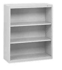 Tennsco - 3 Shelf, 40" High x 34-1/2" Wide Bookcase - 13-1/2" Deep, Steel, Putty - USA Tool & Supply