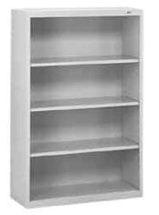 Tennsco - 4 Shelf, 52" High x 34-1/2" Wide Bookcase - 13-1/2" Deep, Steel, Putty - USA Tool & Supply