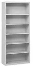 Tennsco - 6 Shelf, 78" High x 34-1/2" Wide Bookcase - 13-1/2" Deep, Steel, Putty - USA Tool & Supply