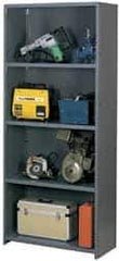 Tennsco - 6 Shelf, 450 Lb. Capacity, Free Standing Closed Shelving - 48 Inch Wide x 24 Inch Deep x 87 Inch High, Medium Gray - USA Tool & Supply