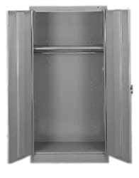 Tennsco - 1 Shelf Wardrobe Storage Cabinet - Steel, 36" Wide x 18" Deep x 72" High, Putty - USA Tool & Supply