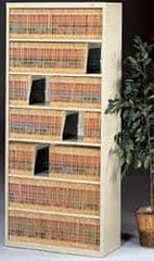 Tennsco - 7 Shelf, 78" High x 34-1/2" Wide Bookcase - 13-1/2" Deep, Steel, Putty - USA Tool & Supply