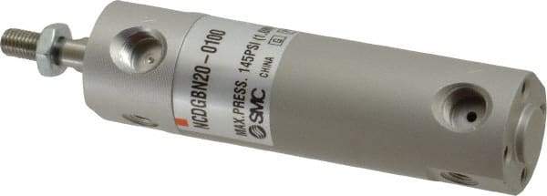 SMC PNEUMATICS - 3/4" Bore Double Acting Air Cylinder - 1/8 Port, 1/4-28 Rod Thread, 140 Max psi, 40 to 140°F - USA Tool & Supply
