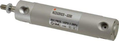 SMC PNEUMATICS - 3/4" Bore Double Acting Air Cylinder - 1/8 Port, 1/4-28 Rod Thread, 140 Max psi, 40 to 140°F - USA Tool & Supply