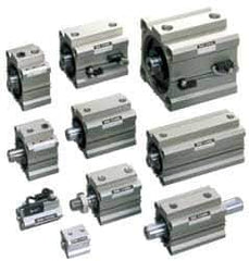 SMC PNEUMATICS - 1-3/4" Stroke x 4" Bore Double Acting Air Cylinder - 3/8 Port, 3/4-16 Rod Thread, 145 Max psi, 15 to 160°F - USA Tool & Supply