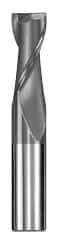 SGS - 15/32", 1" LOC, 1/2" Shank Diam, 3" OAL, 2 Flute, Solid Carbide Square End Mill - Single End, AlTiN Finish, Spiral Flute, 30° Helix, Centercutting, Right Hand Cut, Right Hand Flute, Series 3 - USA Tool & Supply