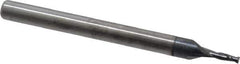 SGS - 3/64", 7/64" LOC, 1/8" Shank Diam, 1-1/2" OAL, 2 Flute, Solid Carbide Square End Mill - Single End, AlTiN Finish, Spiral Flute, 30° Helix, Centercutting, Right Hand Cut, Right Hand Flute, Series 3 - USA Tool & Supply