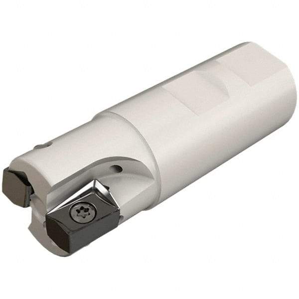 Iscar - 32mm Cut Diam, 16.3mm Max Depth of Cut, 32mm Shank Diam, 95mm OAL, Indexable Square Shoulder Helical End Mill - H490 ANKX 17.. Inserts, Weldon Shank, 90° Lead Angle, Through Coolant, Series Helido - USA Tool & Supply