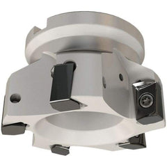 Iscar - 3 Inserts, 40mm Cut Diam, 16mm Arbor Diam, 16.3mm Max Depth of Cut, Indexable Square-Shoulder Face Mill - 0/90° Lead Angle, 40mm High, H490 AN.X 17 Insert Compatibility, Through Coolant, Series Helido - USA Tool & Supply