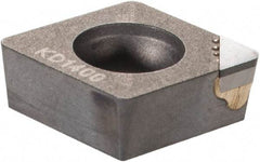 Kennametal - CCGW32.52 F Grade KD1400 Polycrystalline Diamond (PCD) Turning Insert - 80° Diamond, 3/8" Inscr Circle, 5/32" Thick, 1/32" Corner Radius - USA Tool & Supply