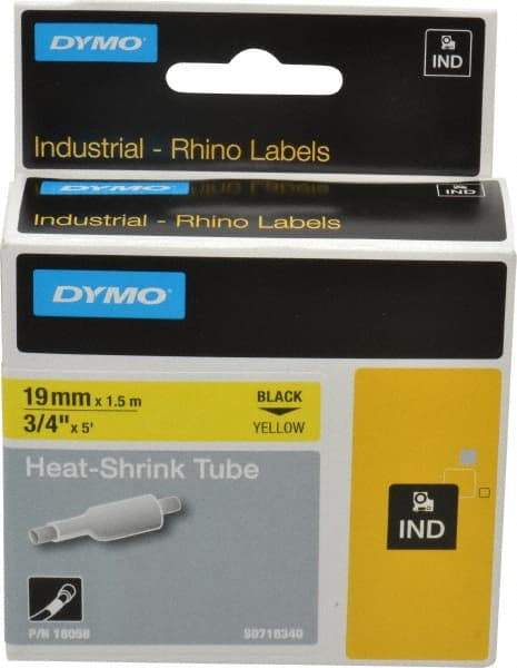 Dymo - 60" Long, Yellow Heat Shrinkable Polyolefin Heat Shrink Tubing - For RhinoPRO 3000 - USA Tool & Supply