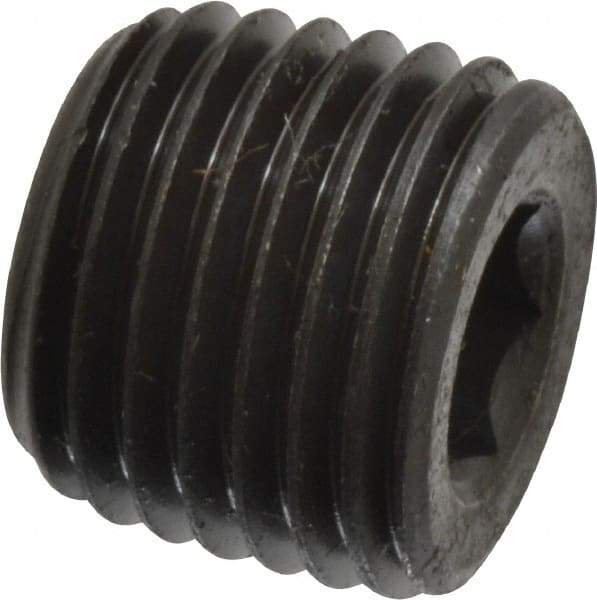 Value Collection - 1/4-18, 7/16" OAL, Alloy Steel Socket Pressure Plug - Uncoated, 3/4" Taper per Foot, 1/4" Hex Key - USA Tool & Supply
