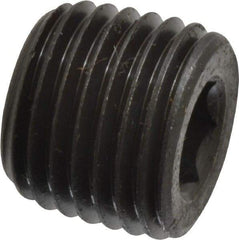 Value Collection - 1/4-18, 7/16" OAL, Alloy Steel Socket Pressure Plug - Uncoated, 3/4" Taper per Foot, 1/4" Hex Key - USA Tool & Supply