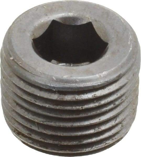 Value Collection - 3/8-18, 1/2" OAL, Alloy Steel Socket Pressure Plug - Uncoated, 3/4" Taper per Foot, 5/16" Hex Key - USA Tool & Supply
