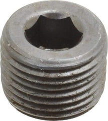 Value Collection - 3/8-18, 1/2" OAL, Alloy Steel Socket Pressure Plug - Uncoated, 3/4" Taper per Foot, 5/16" Hex Key - USA Tool & Supply