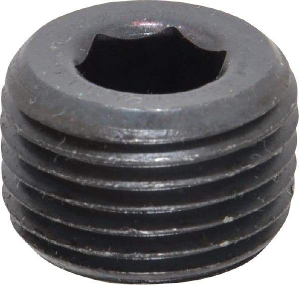 Value Collection - 1/2-14, 9/16" OAL, Alloy Steel Socket Pressure Plug - Uncoated, 3/4" Taper per Foot, 3/8" Hex Key - USA Tool & Supply