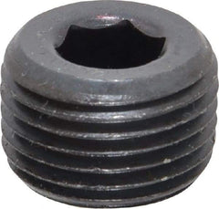 Value Collection - 1/2-14, 9/16" OAL, Alloy Steel Socket Pressure Plug - Uncoated, 3/4" Taper per Foot, 3/8" Hex Key - USA Tool & Supply