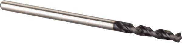 Accupro - 5/64" 120° Spiral Flute Cobalt Screw Machine Drill Bit - TiAlN Finish, Right Hand Cut, 12mm Flute Length, 38mm OAL, Split Point, Straight Shank - USA Tool & Supply