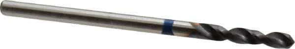 Accupro - #43 120° Spiral Flute Cobalt Screw Machine Drill Bit - TiAlN Finish, Right Hand Cut, 13mm Flute Length, 40mm OAL, Split Point, Straight Shank - USA Tool & Supply