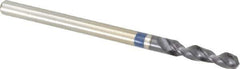 Accupro - #38 120° Spiral Flute Cobalt Screw Machine Drill Bit - TiAlN Finish, Right Hand Cut, 14mm Flute Length, 43mm OAL, Split Point, Straight Shank - USA Tool & Supply