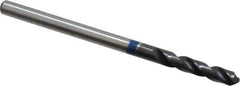 Accupro - 7/64" 120° Spiral Flute Cobalt Screw Machine Drill Bit - TiAlN Finish, Right Hand Cut, 16mm Flute Length, 46mm OAL, Split Point, Straight Shank - USA Tool & Supply