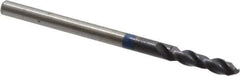 Accupro - #34 120° Spiral Flute Cobalt Screw Machine Drill Bit - TiAlN Finish, Right Hand Cut, 16mm Flute Length, 46mm OAL, Split Point, Straight Shank - USA Tool & Supply