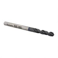 Accupro - #25 120° Spiral Flute Cobalt Screw Machine Drill Bit - TiAlN Finish, Right Hand Cut, 22mm Flute Length, 55mm OAL, Split Point, Straight Shank - USA Tool & Supply