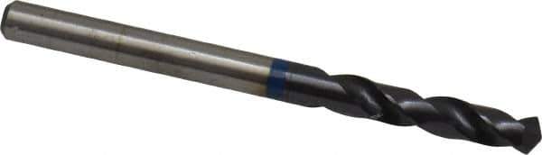 Accupro - #19 120° Spiral Flute Cobalt Screw Machine Drill Bit - TiAlN Finish, Right Hand Cut, 22mm Flute Length, 55mm OAL, Faceted Point, Straight Shank - USA Tool & Supply
