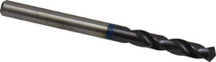 Accupro - #19 120° Spiral Flute Cobalt Screw Machine Drill Bit - TiAlN Finish, Right Hand Cut, 22mm Flute Length, 55mm OAL, Faceted Point, Straight Shank - USA Tool & Supply
