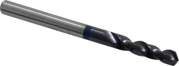 Accupro - #16 120° Spiral Flute Cobalt Screw Machine Drill Bit - TiAlN Finish, Right Hand Cut, 24mm Flute Length, 58mm OAL, Faceted Point, Straight Shank - USA Tool & Supply