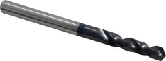 Accupro - #16 120° Spiral Flute Cobalt Screw Machine Drill Bit - TiAlN Finish, Right Hand Cut, 24mm Flute Length, 58mm OAL, Faceted Point, Straight Shank - USA Tool & Supply