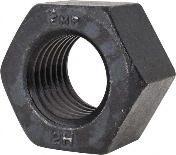 Value Collection - 1-3/8 - 6 UNC Steel Right Hand Heavy Hex Nut - 2-3/16" Across Flats, 1-11/32" High, Uncoated, 2B Class of Fit - USA Tool & Supply