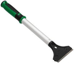 Unger - Carbon Steel 2-Edge Scraper - 4" Blade Width, 12" Long Aluminum Handle - USA Tool & Supply