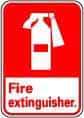 NMC - Fire Extinguisher, Pressure Sensitive Vinyl Fire Sign - 10" Wide x 14" High - USA Tool & Supply