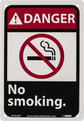 NMC - "Danger - No Smoking", 10" Long x 7" Wide, Rigid Plastic Safety Sign - Rectangle, 0.05" Thick, Use for Accident Prevention - USA Tool & Supply