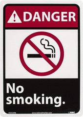 NMC - "Danger - No Smoking", 14" Long x 10" Wide, Rigid Plastic Safety Sign - Rectangle, 0.05" Thick, Use for Accident Prevention - USA Tool & Supply