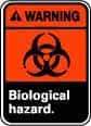 NMC - "Warning - Biological Hazard", 10" Long x 7" Wide, Pressure-Sensitive Vinyl Safety Sign - Rectangle, 0.004" Thick, Use for Hazardous Materials - USA Tool & Supply