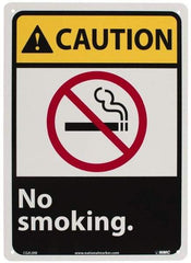 NMC - "Caution - No Smoking", 14" Long x 10" Wide, Rigid Plastic Safety Sign - Rectangle, 0.05" Thick, Use for Accident Prevention - USA Tool & Supply